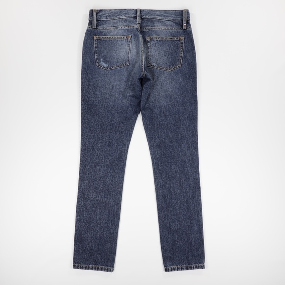 Etienne Marcel Women's Leopard Distressed Tapered Denim Jeans Blue Size 27 - Picture 4 of 9